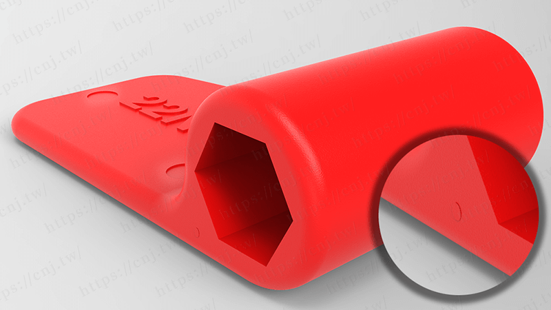 射出成型進料點位置與頂針配置圖