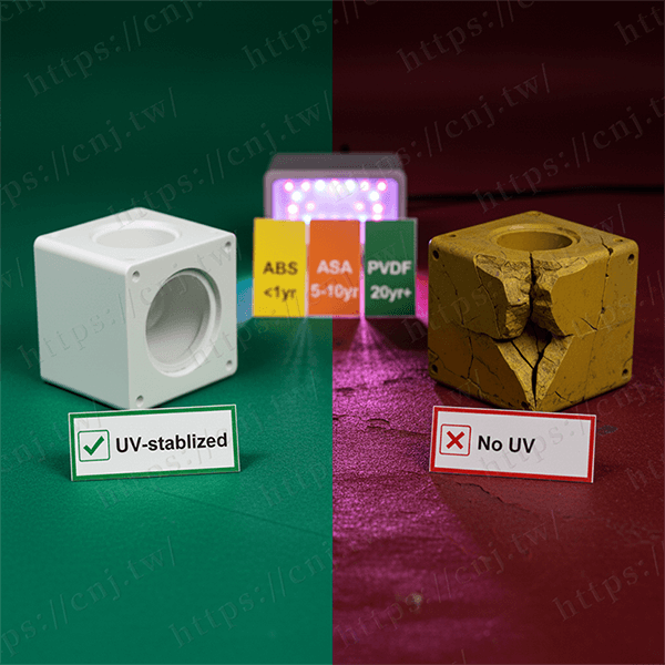 塑膠耐候性,UV穩定性,ASA,PMMA,UV穩定劑,加速老化測試,QUV測試,戶外塑膠,HALS,PVDF