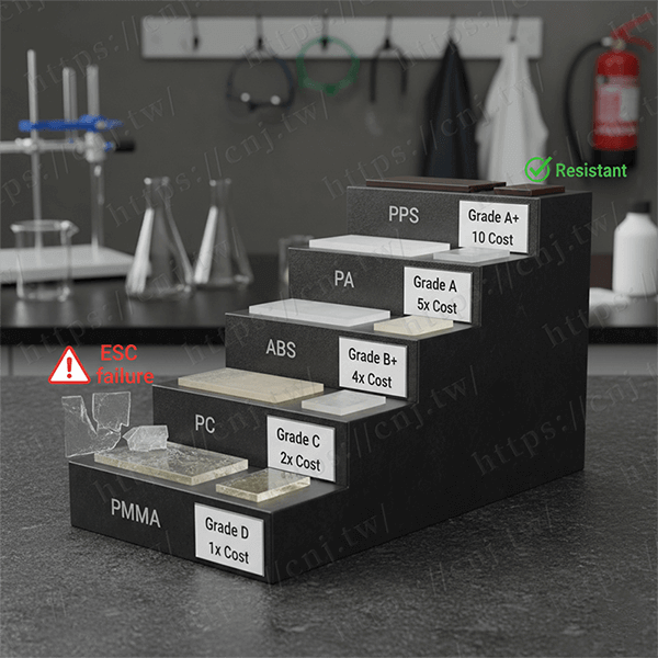 耐化學腐蝕塑膠,耐酸鹼材料,PTFE,PVDF,PP,PE,應力龜裂,ESC,化學相容性,耐腐蝕材料